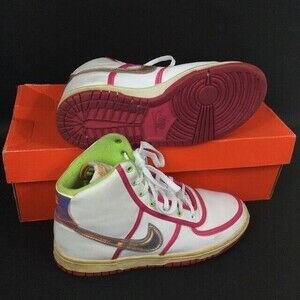 Nike Vandal High GS Strap Lenticular Holo-Youth Sz 5-White Retro Shoe-317038-162